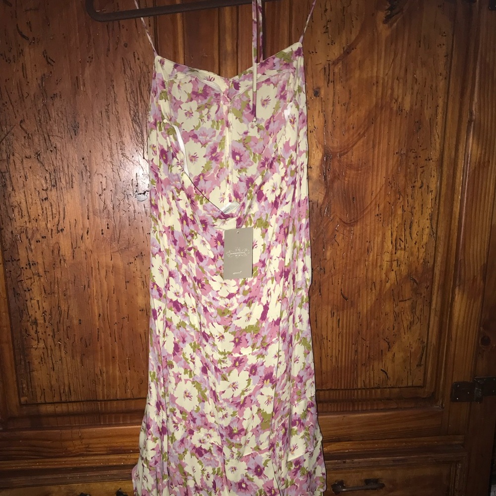 Anthro  Odile Floral Halter Dress Midi🌺